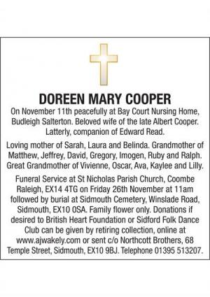 DOREEN MARY COOPER