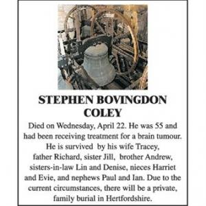 STEPHEN BOVINGDON COLEY