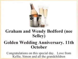 Graham and Wendy Bedford (nee Selley)