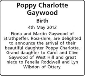 Poppy Charlotte Gaywood